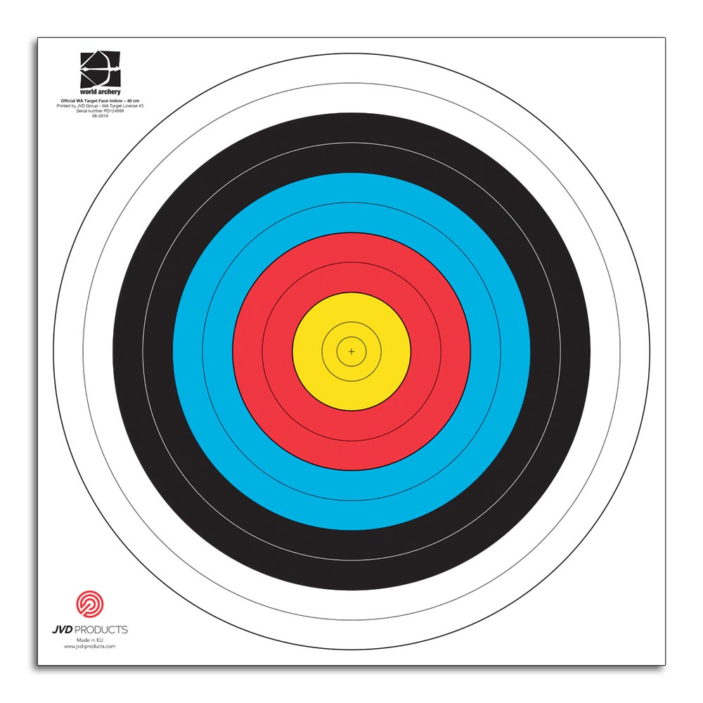 JVD Target Face FITA 40cm - 250 Pieces | 3DArcheryStore.com